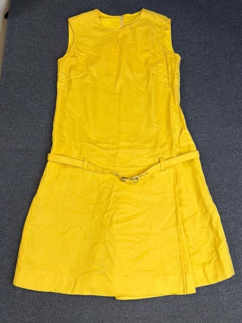 Tami Sophisticates Vintage Yellow Wool Skort Romper Jumpsuit Size 9/10
